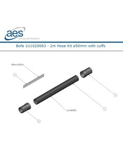 BOFA 2m Hose Kit 50mm Flex with 2 Cuffs