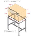 Bofa-FumeCAB-700-Internal-Working-Area-and-Optional-Stand-Dimensions