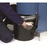 Easily changeable collection bin lining