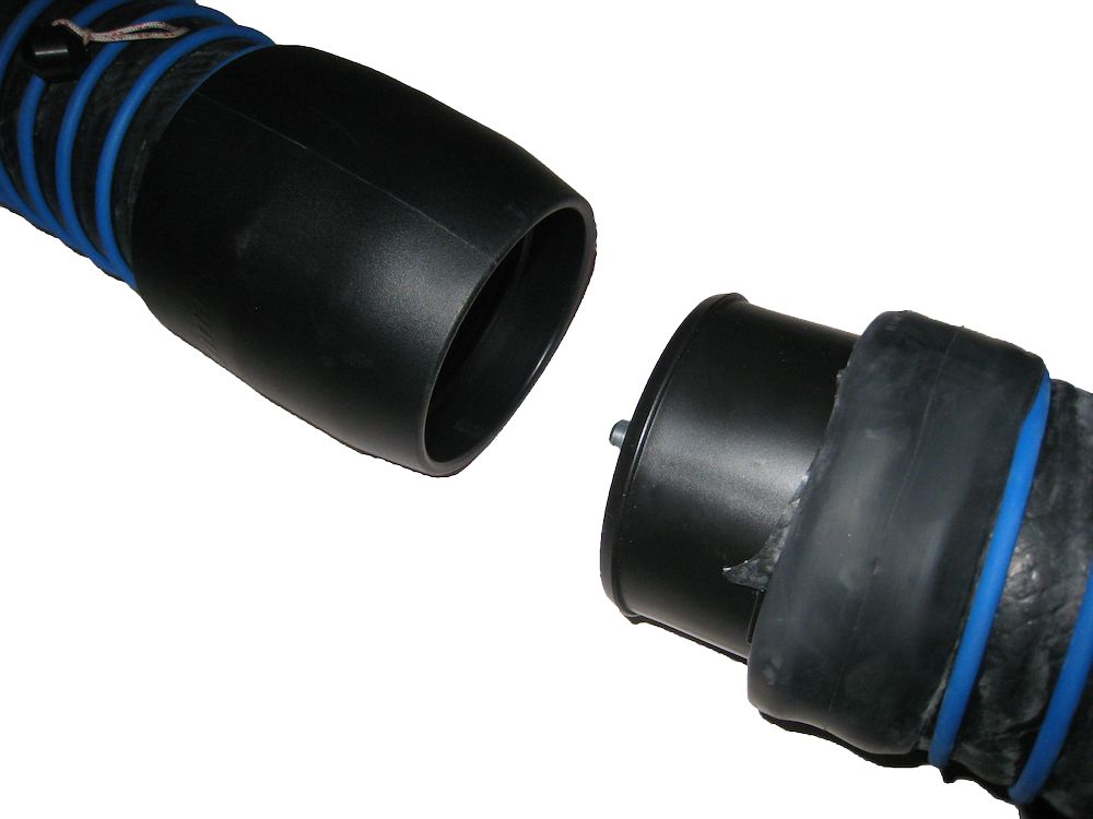 Official Nederman Quick Coupling Hose Connectors with Rubber Sleeves and Hose Clips